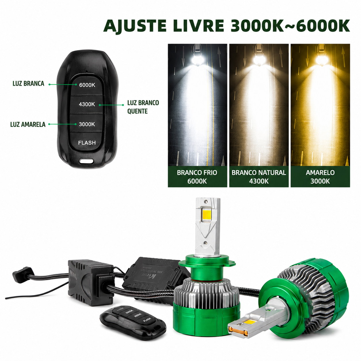 LED ANTI BLITZ VISION AL 40K CONTROLE OU APP  –  TRICOLOR | ILUMINAAUTO