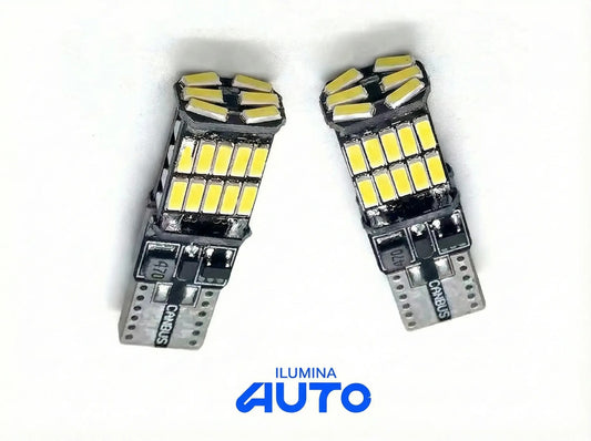 100 Peças LED T10 Max Bright 12V – 26 LEDs Plug and Play