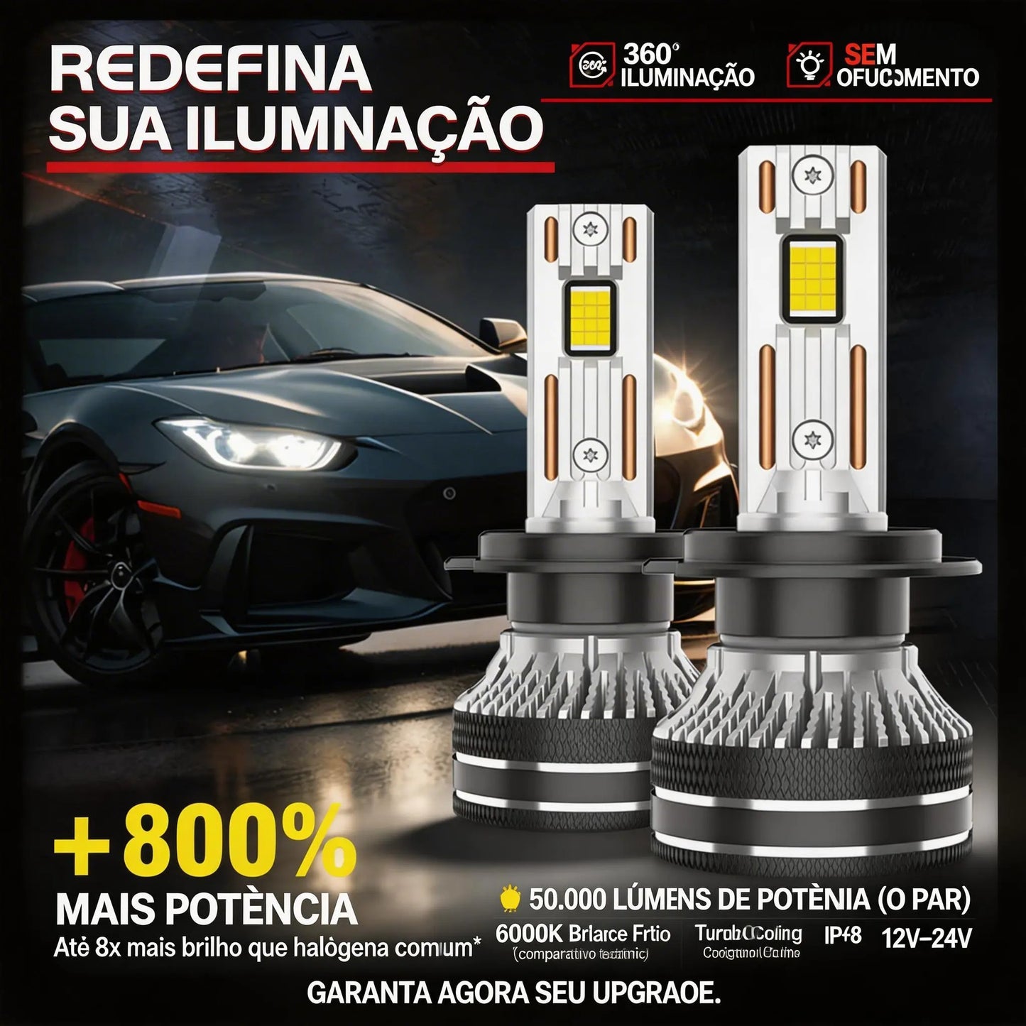 💡 LED M27 PRO TURBO 50K / Ilumina Auto